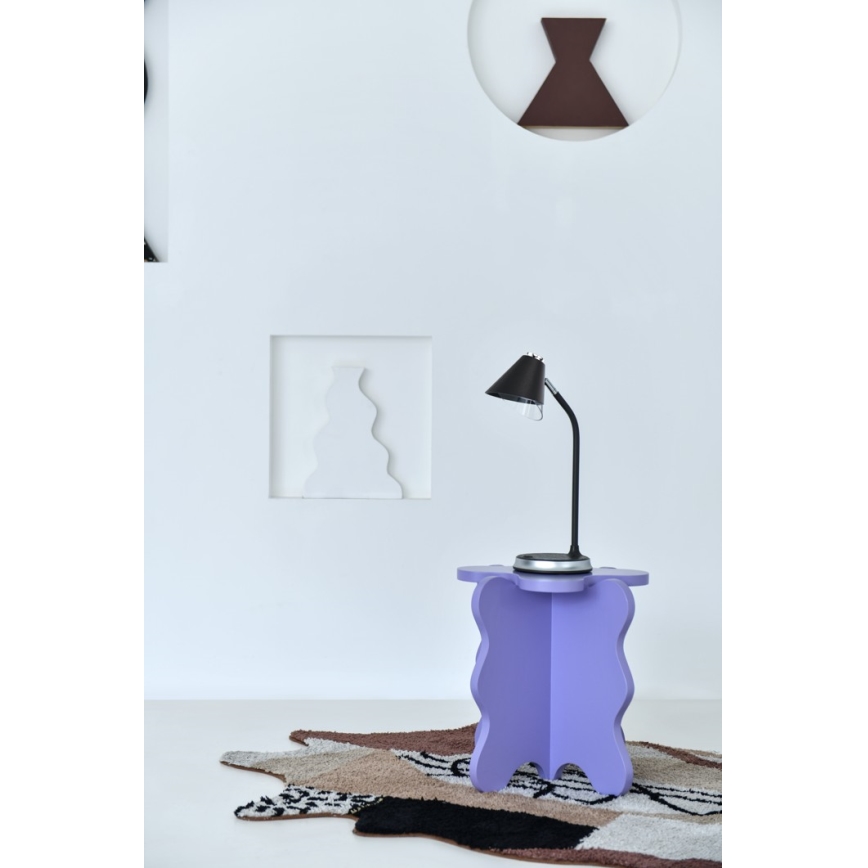 LED Dimbar bordslampa med trådlös laddning FINCH LED/9W/12/230V grå/skinande krom