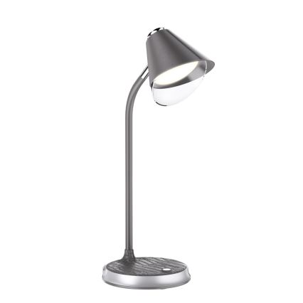LED Dimbar bordslampa med trådlös laddning FINCH LED/9W/12/230V grå/skinande krom