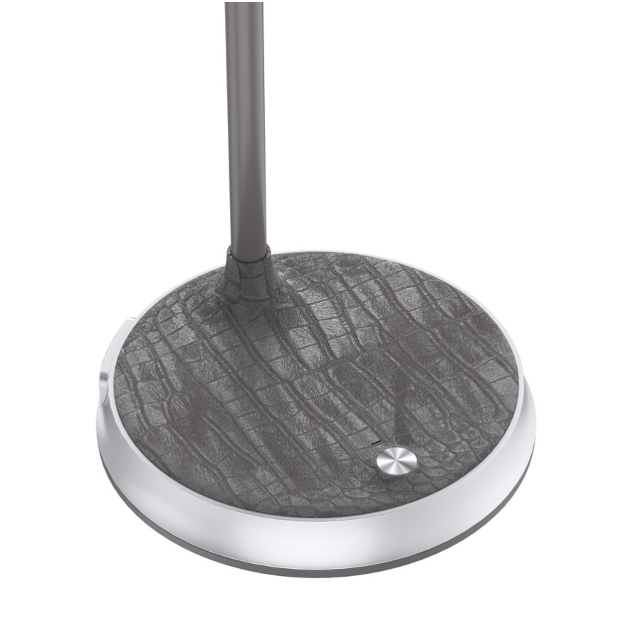 LED Dimbar bordslampa med trådlös laddning FINCH LED/9W/12/230V grå/skinande krom