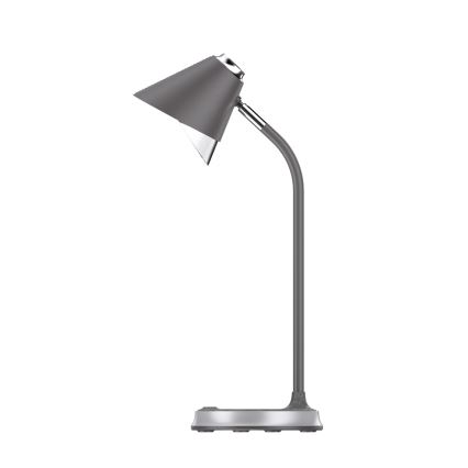 LED Dimbar bordslampa med trådlös laddning FINCH LED/9W/12/230V grå/skinande krom