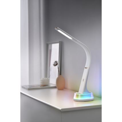 LED RGB Dimbar bordslampa med trådlös laddning CORELLA LED/7W/12/230V svart