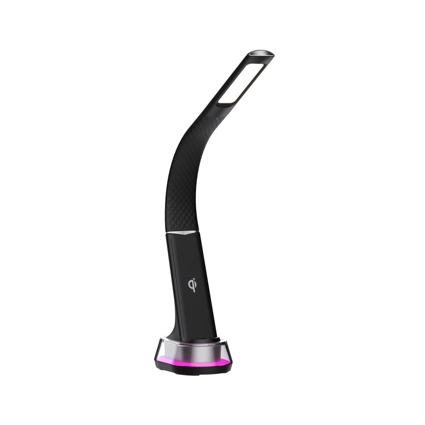 LED RGB Dimbar bordslampa med trådlös laddning CORELLA LED/7W/12/230V svart