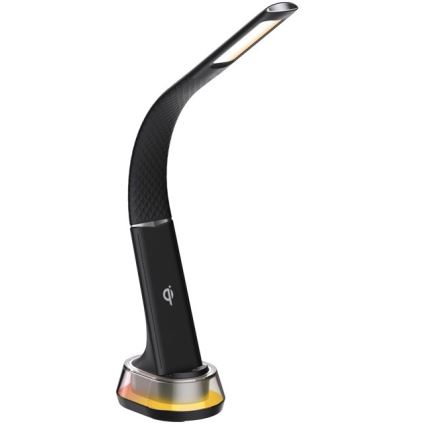 LED RGB Dimbar bordslampa med trådlös laddning CORELLA LED/7W/12/230V svart