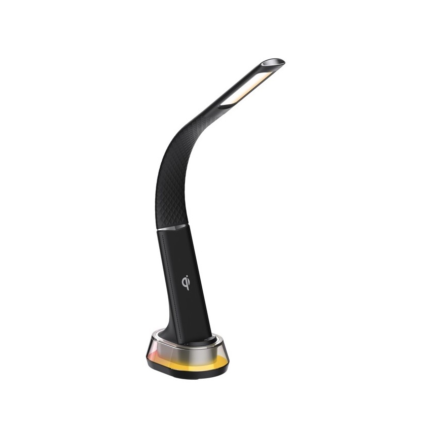LED RGB Dimbar bordslampa med trådlös laddning CORELLA LED/7W/12/230V svart
