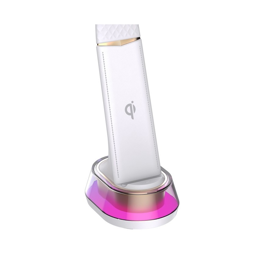 LED RGB Dimbara bordslampa med trådlös laddning CORELLA LED/7W/12/230V vit