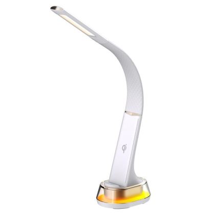 LED RGB Dimbara bordslampa med trådlös laddning CORELLA LED/7W/12/230V vit