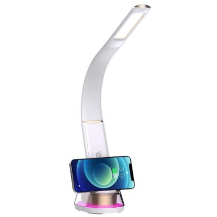 LED RGB Dimbar bordslampa med trådlös laddning CORELLA LED/7W/12/230V vit