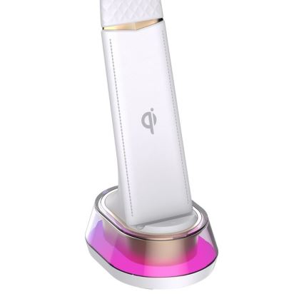 LED RGB Dimbar bordslampa med trådlös laddning CORELLA LED/7W/12/230V vit