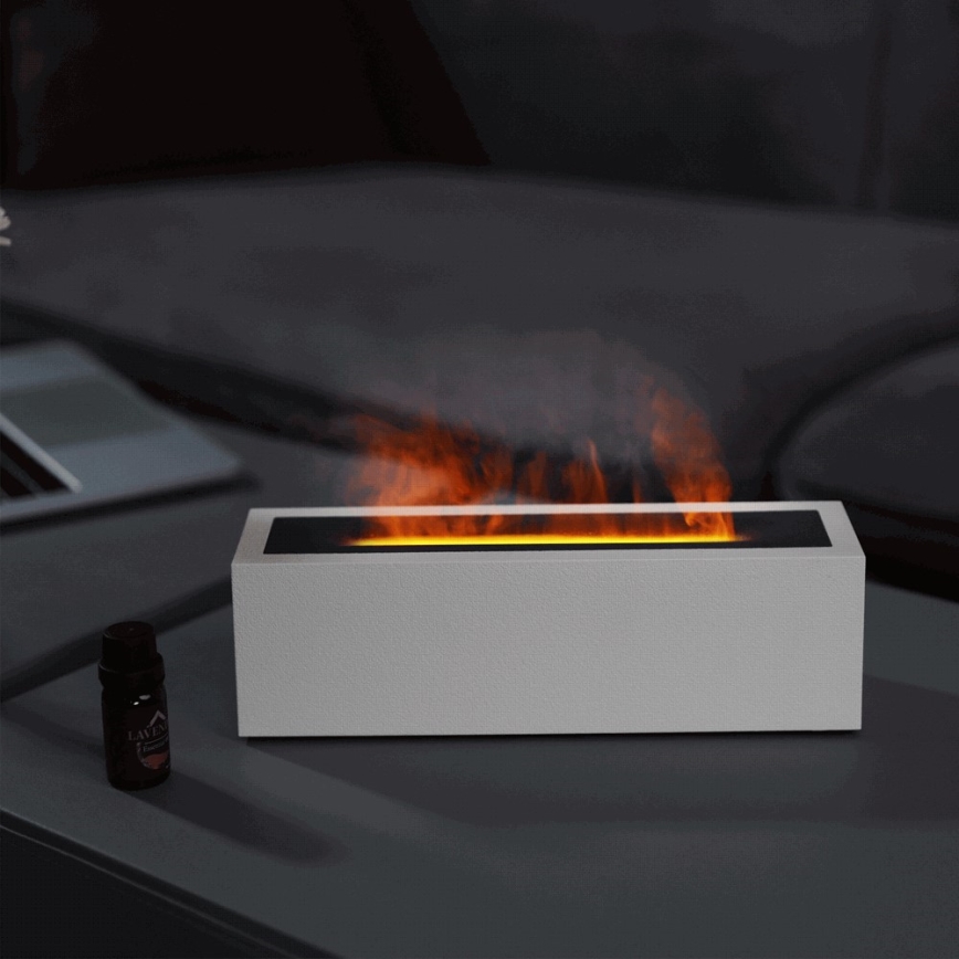 LED Aromadiffusor och luftfuktare med flammimulering LED/10W/5V
