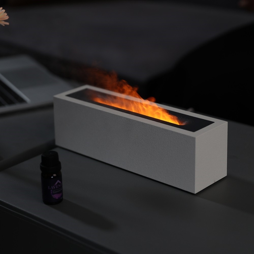 LED Aromadiffusor och luftfuktare med flammimulering LED/10W/5V