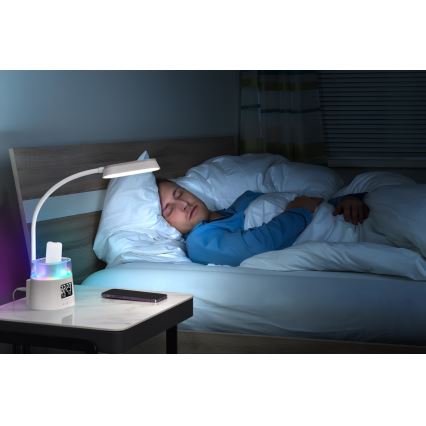 LED RGBW Ljusreglerad bordslampa med pennhållare FALCON LED/10W/5V