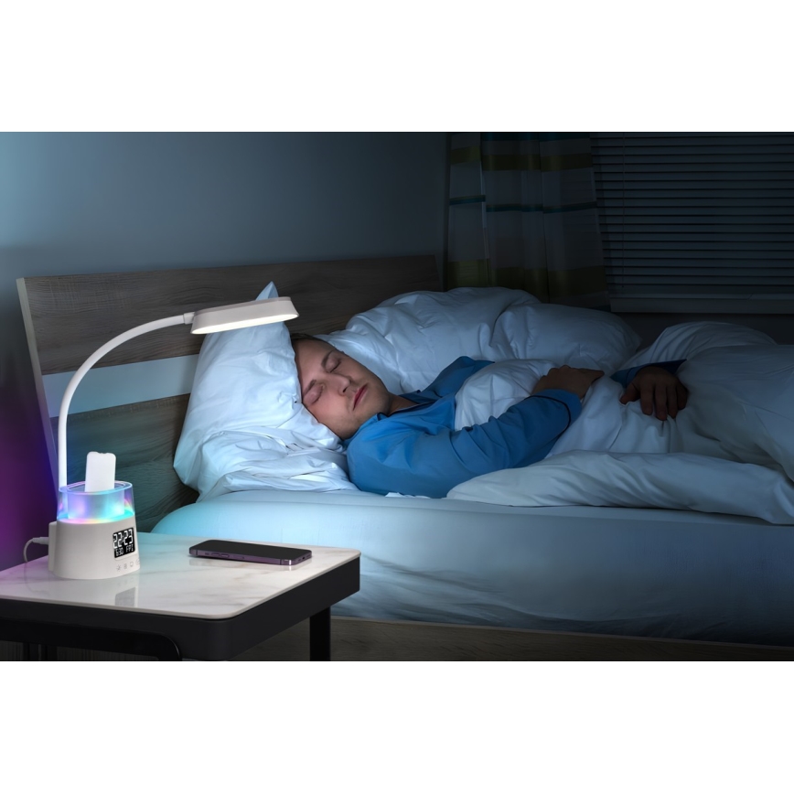LED RGBW Ljusreglerad bordslampa med pennhållare FALCON LED/10W/5V