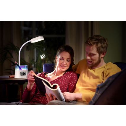LED RGBW Ljusreglerad bordslampa med pennhållare FALCON LED/10W/5V