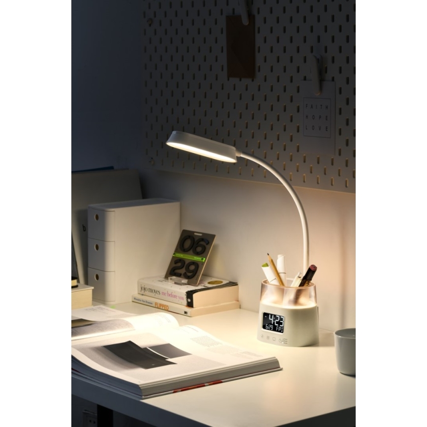 LED RGBW Ljusreglerad bordslampa med pennhållare FALCON LED/10W/5V