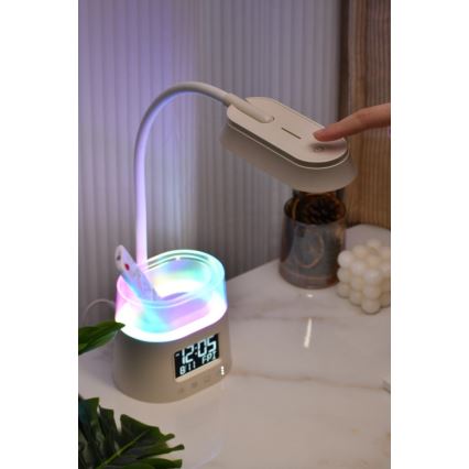 LED RGBW Ljusreglerad bordslampa med pennhållare FALCON LED/10W/5V