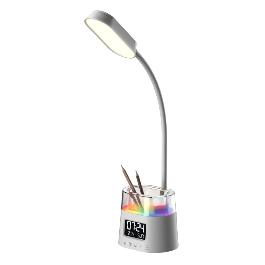 LED RGBW Ljusreglerad bordslampa med pennhållare FALCON LED/10W/5V
