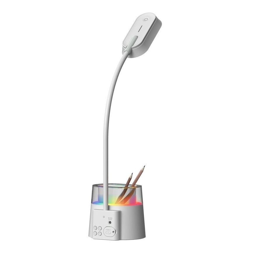 LED RGBW Ljusreglerad bordslampa med pennhållare FALCON LED/10W/5V