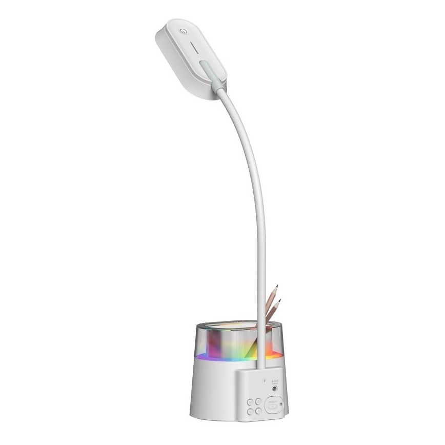 LED RGBW Ljusreglerad bordslampa med pennhållare FALCON LED/10W/5V