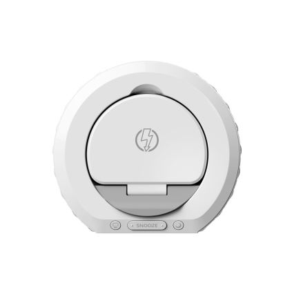 Väckarklocka med LCD display och trådlös Qi laddare 27W/9V vit