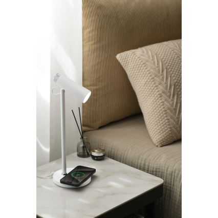 LED Dimbar bordslampa med trådlös Qi laddar TIT LED/12W/230V vit