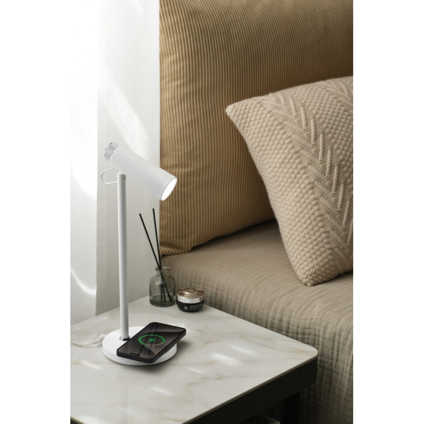 LED Dimbar bordslampa med trådlös Qi laddar TIT LED/12W/230V vit