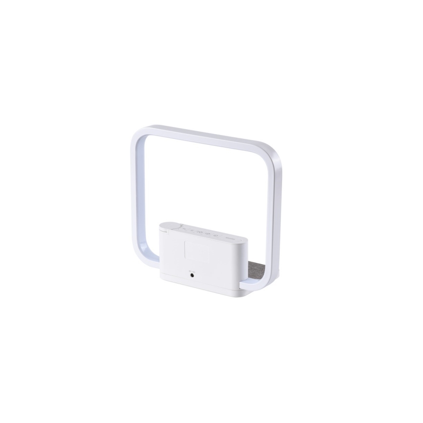 LED Dimbar nattlampa med väckarklocka och Qi laddar LED/18W/230V vit