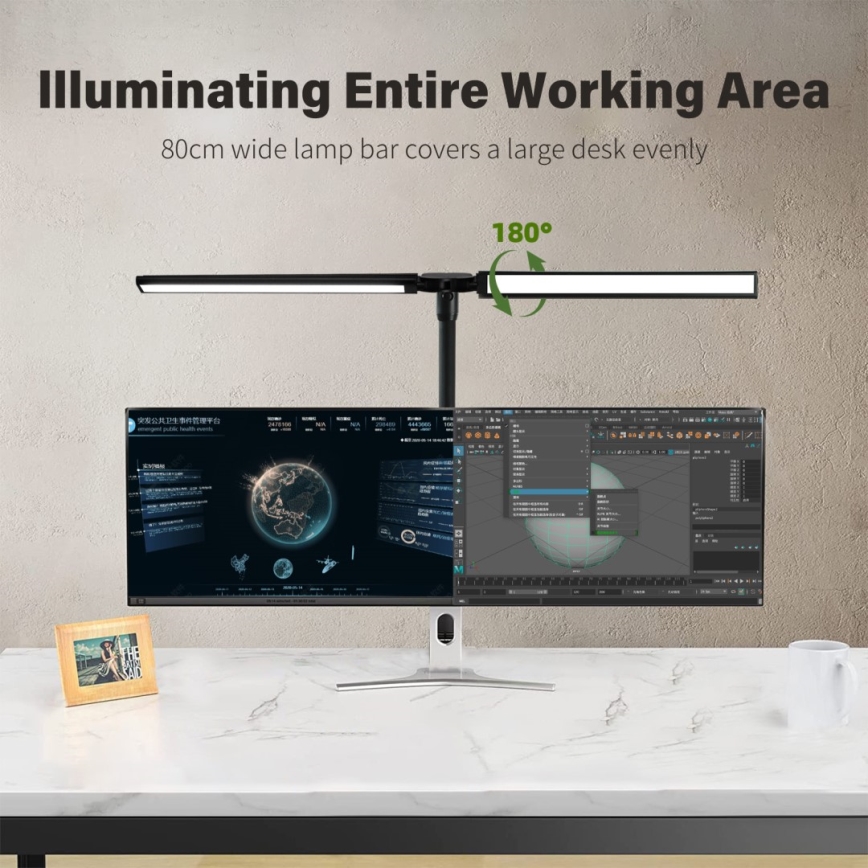 LED Flexibel ljusreglerad Monitorbelysning OFFICE LED/24W/230V 2700-6300K CRI 95