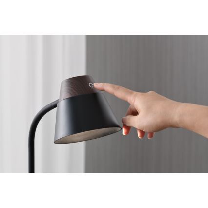 LED+CCT dimbar bordslampa med trådlös QI-laddning IDEAL LED/8W/230V 2700/4000/5000K brun
