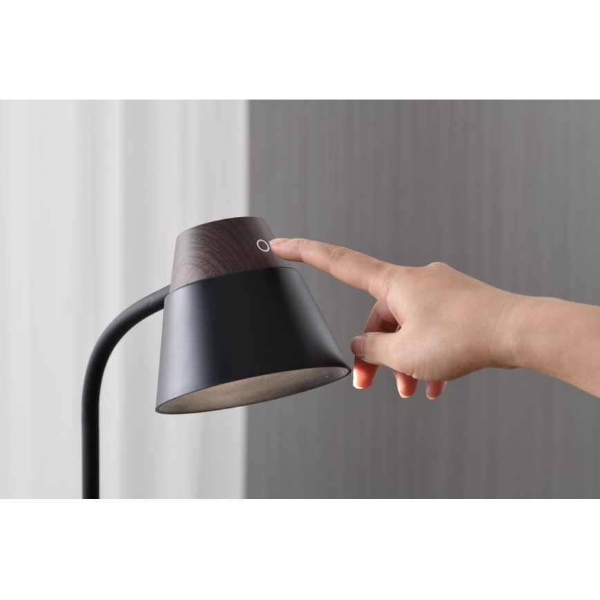 LED+CCT dimbar bordslampa med trådlös QI-laddning IDEAL LED/8W/230V 2700/4000/5000K brun
