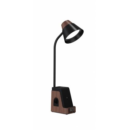 LED+CCT dimbar bordslampa med trådlös QI-laddning IDEAL LED/8W/230V 2700/4000/5000K brun
