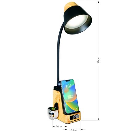 LED+CCT Dimbar bordslampa med trådlös QI-laddning IDEAL LED/8W/230V 2700/4000/5000K beige