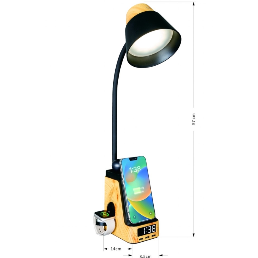 LED+CCT Dimbar bordslampa med trådlös QI-laddning IDEAL LED/8W/230V 2700/4000/5000K beige