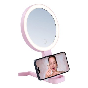 Immax 09102L - LED+CCT dimmbar sminkspegel SWEET LED/3W/5V rosa