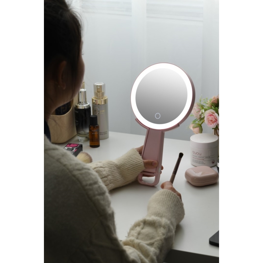 Immax 09102L - LED+CCT dimmbar sminkspegel SWEET LED/3W/5V rosa