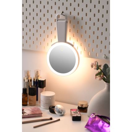Immax 09103L - LED+CCT Dimbart sminkspegel SWEET LED/3W/5V vit