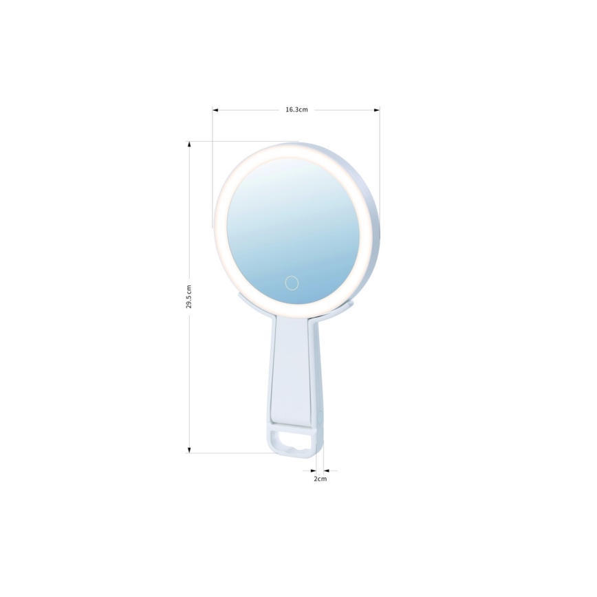 Immax 09103L - LED+CCT Dimbart sminkspegel SWEET LED/3W/5V vit