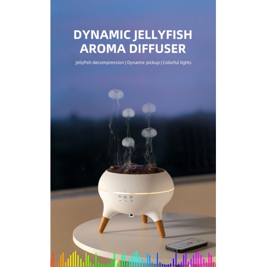 Immax 09104L - Aromadiffusor och luftfuktare JELLYFISH LED/11W/5V