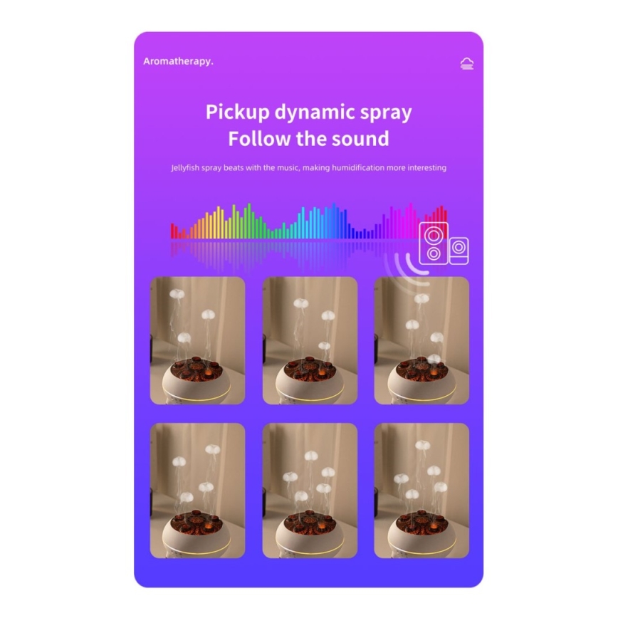 Immax 09104L - Aromadiffusor och luftfuktare JELLYFISH LED/11W/5V