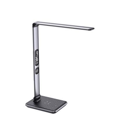 LED-dimbar bordslampa LED/8,5W/230V med trådlös laddning silverfärgad