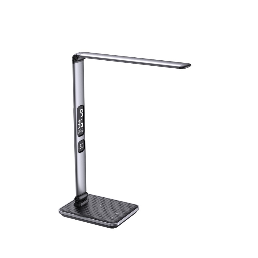 LED-dimbar bordslampa LED/8,5W/230V med trådlös laddning silverfärgad