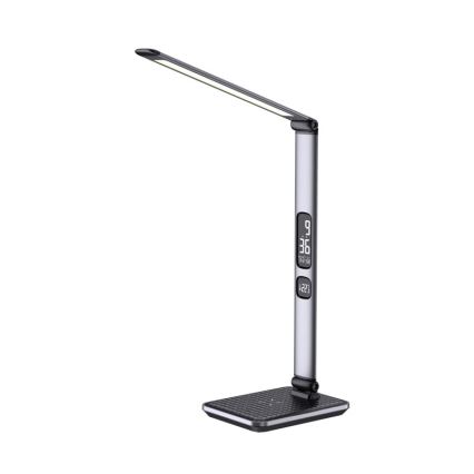 LED-dimbar bordslampa LED/8,5W/230V med trådlös laddning silverfärgad