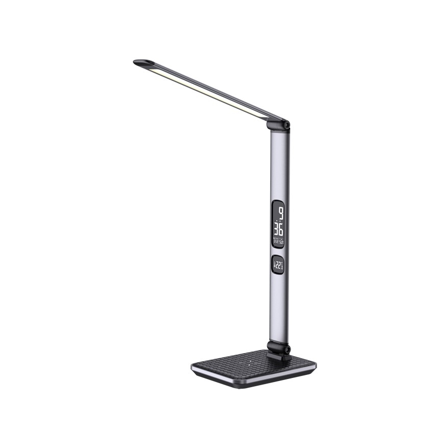 LED-dimbar bordslampa LED/8,5W/230V med trådlös laddning silverfärgad