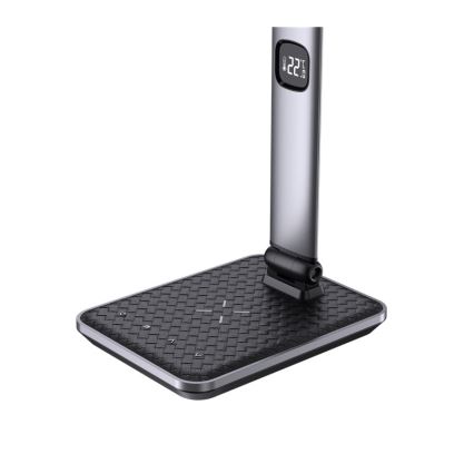 LED-dimbar bordslampa LED/8,5W/230V med trådlös laddning silverfärgad