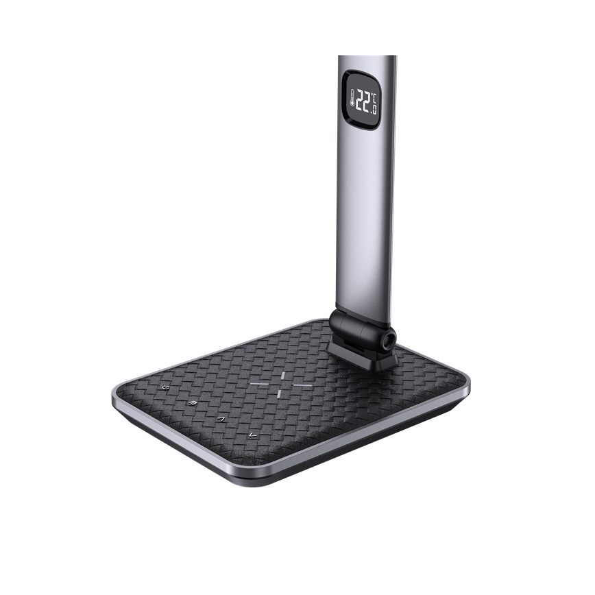 LED-dimbar bordslampa LED/8,5W/230V med trådlös laddning silverfärgad