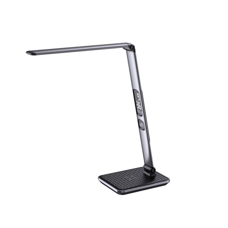 LED-dimbar bordslampa LED/8,5W/230V med trådlös laddning silverfärgad