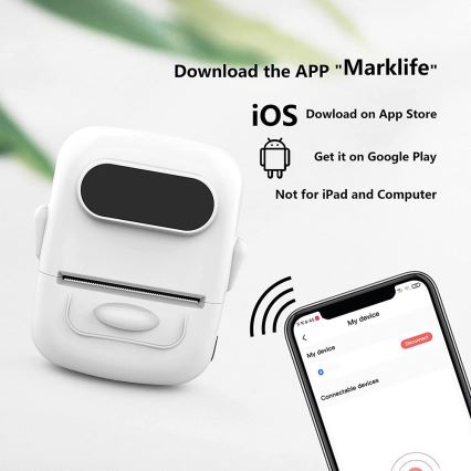 Digital etikettskrivare USB-C + 3x självhäftande etiketter