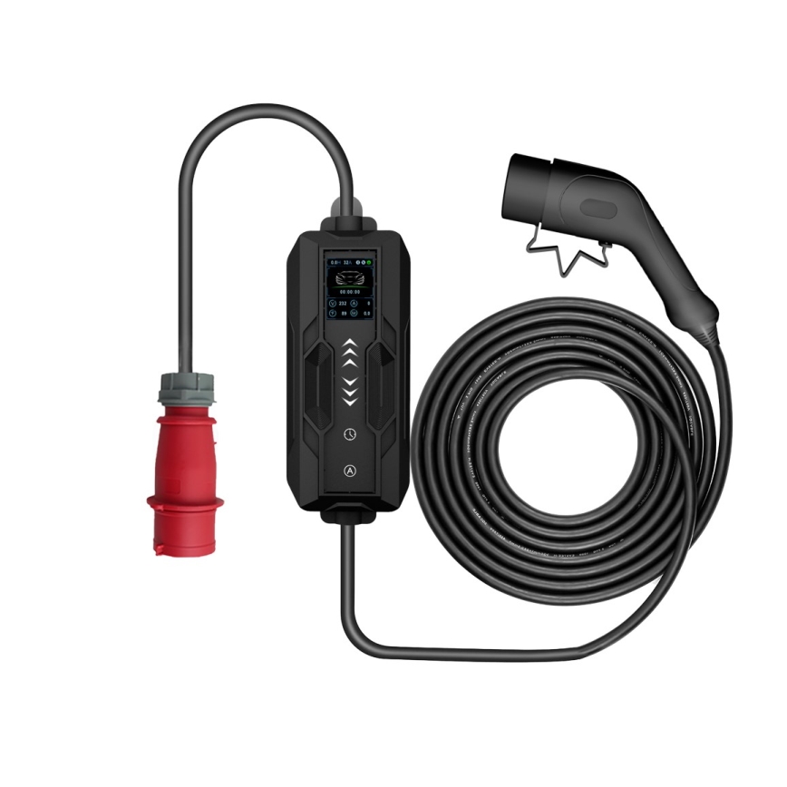 Immax - Laddstation för elbilar AC Typ 2 16A/380V 11kW + stickpropp 230V, 3,7kW 5m + fodral