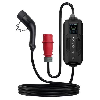 Immax - Laddstation för elbilar AC Typ 2 16A/380V 11kW + stickpropp 230V, 3,7kW 5m + fodral