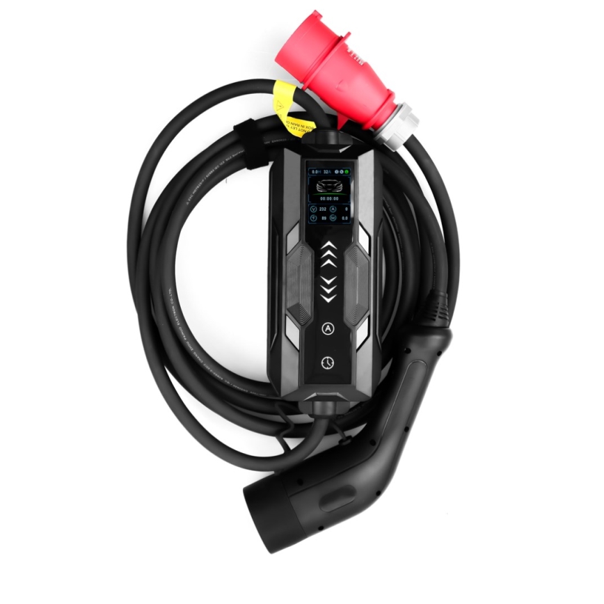 Immax - Laddstation för elbilar AC Typ 2 16A/380V 11kW + stickpropp 230V, 3,7kW 5m + fodral