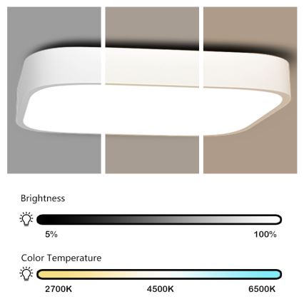 Immax NEO 07042L – LED Dimbar Takbelysning RECUADRO LED/67W/230V + Fjärrstyrd